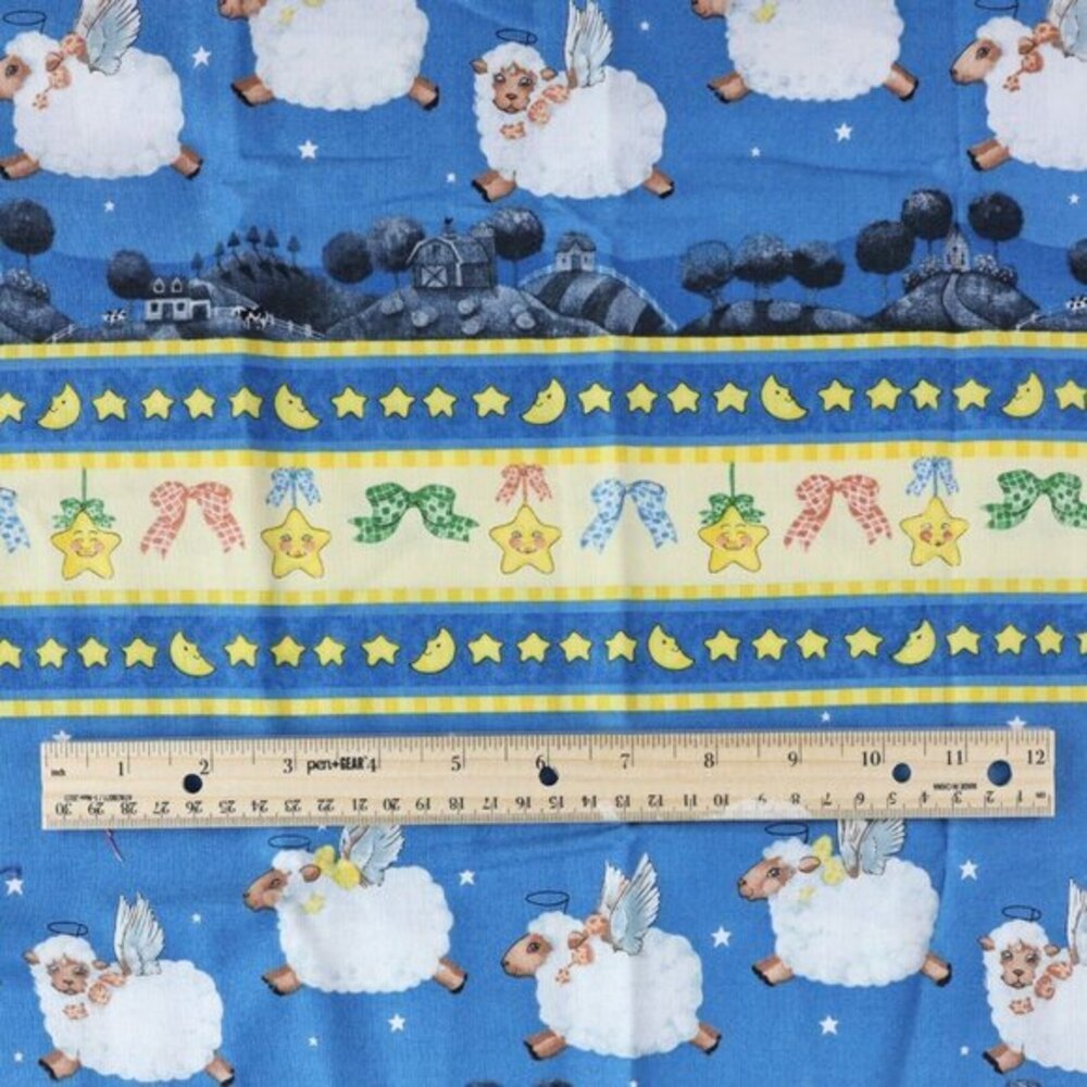 Counting Sheep Fabric 51 x 44 Olivia Audi SSI Bedtime Sleep Star Quilt Craft Sew